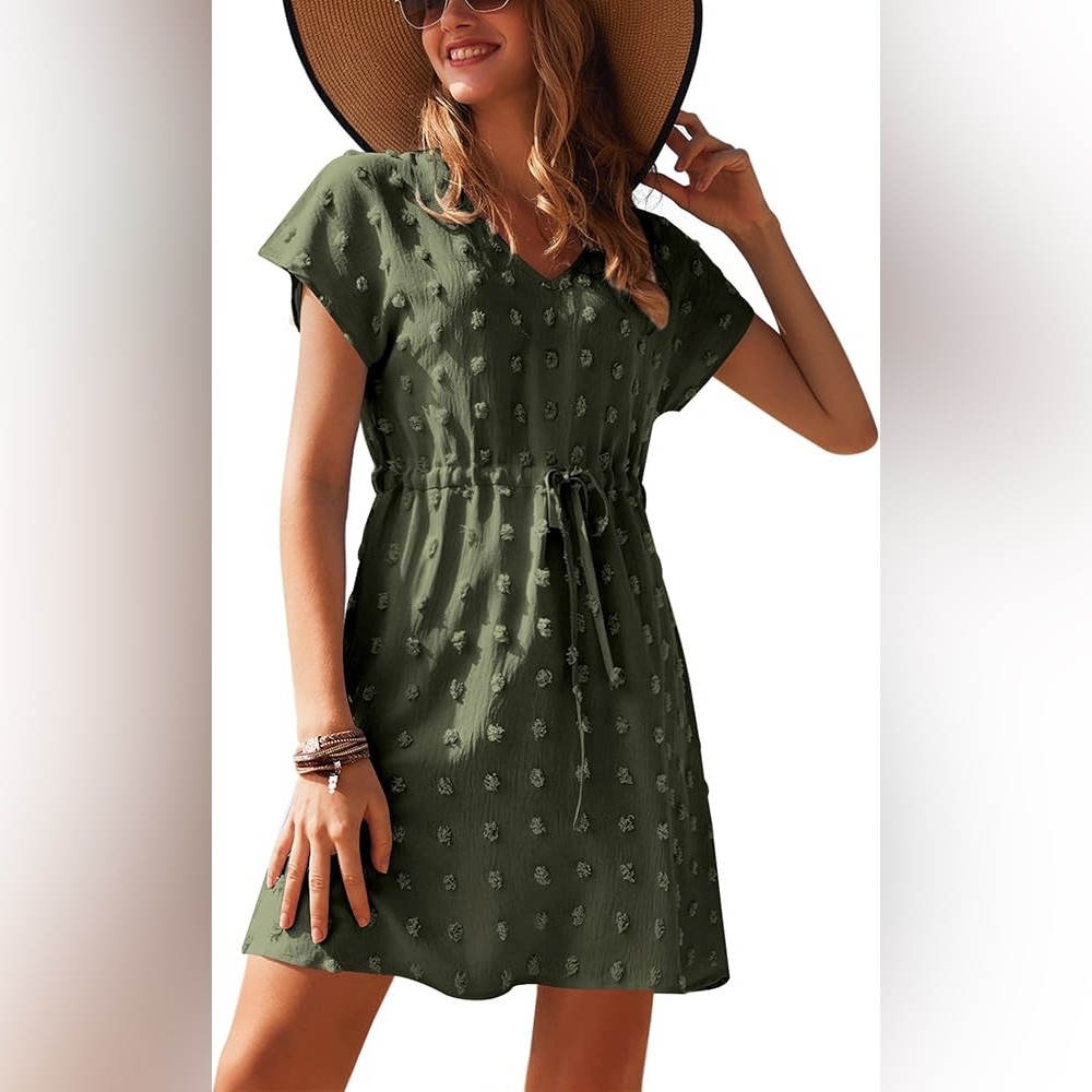 🏖️👙Women’s Swim Cover-Up Dress with Tie Waist - Picture 2 of 5